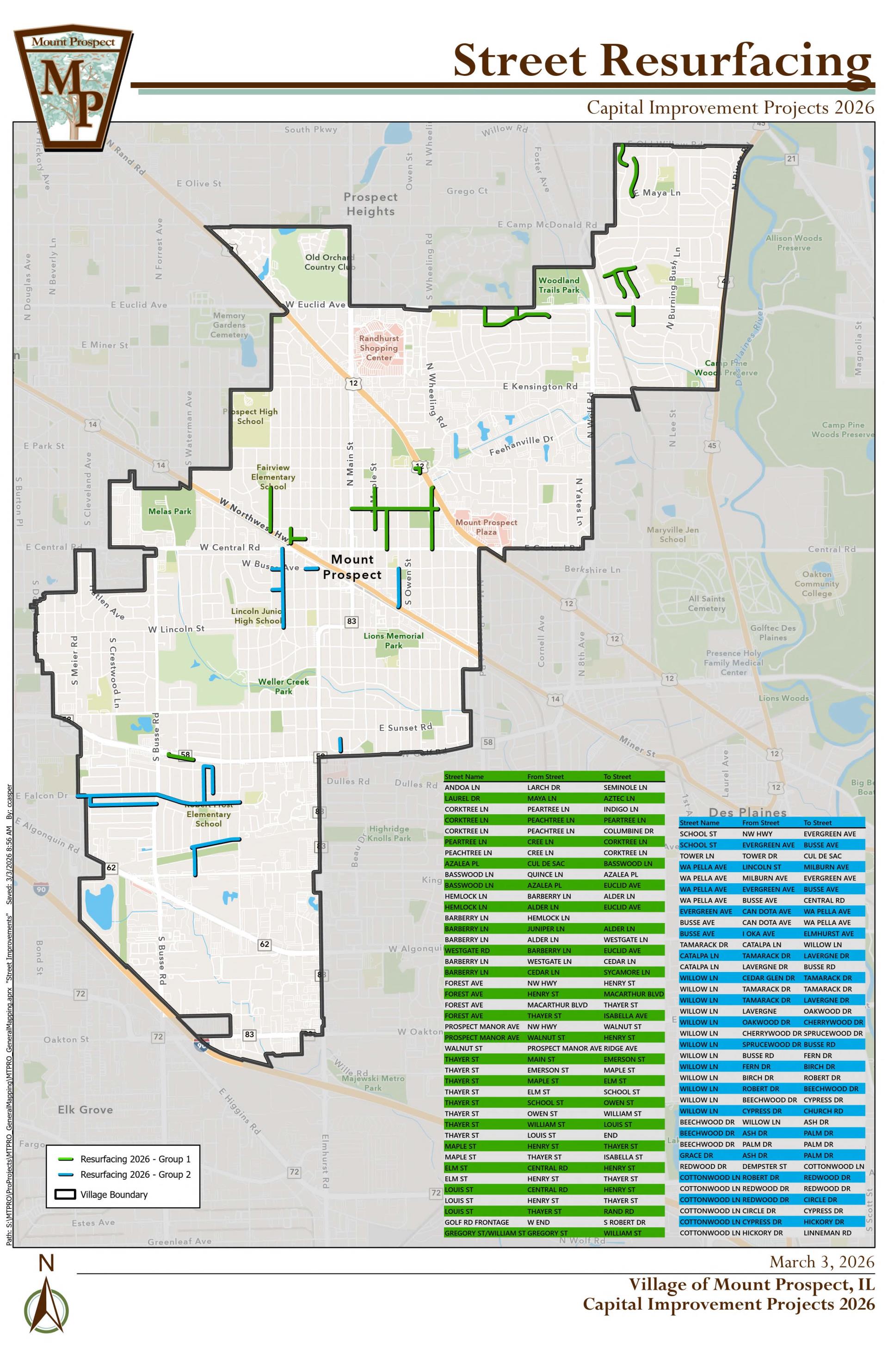 Street Resurfacing Map 2026